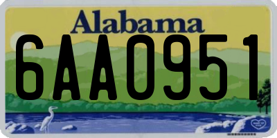 AL license plate 6AA0951