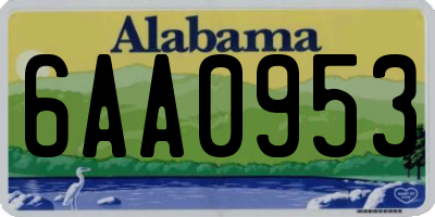 AL license plate 6AA0953