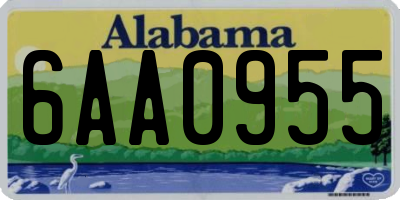 AL license plate 6AA0955