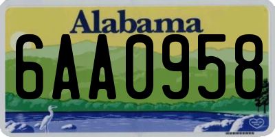 AL license plate 6AA0958