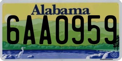 AL license plate 6AA0959