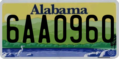 AL license plate 6AA0960