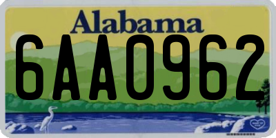 AL license plate 6AA0962