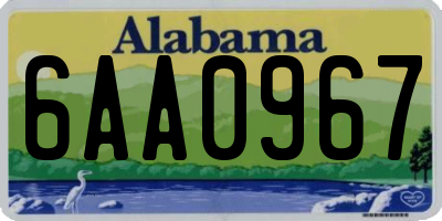 AL license plate 6AA0967
