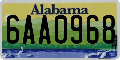 AL license plate 6AA0968
