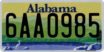 AL license plate 6AA0985