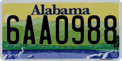 AL license plate 6AA0988