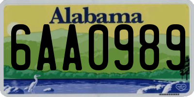 AL license plate 6AA0989