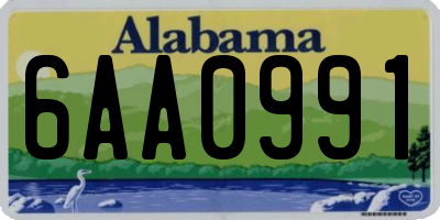 AL license plate 6AA0991