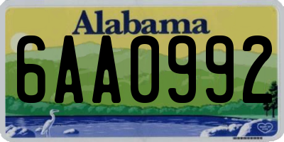 AL license plate 6AA0992