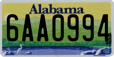 AL license plate 6AA0994