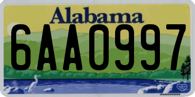 AL license plate 6AA0997
