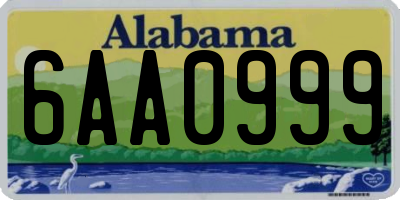 AL license plate 6AA0999