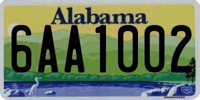 AL license plate 6AA1002