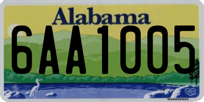 AL license plate 6AA1005