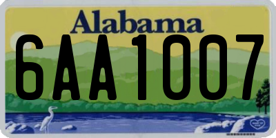 AL license plate 6AA1007