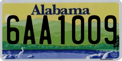 AL license plate 6AA1009