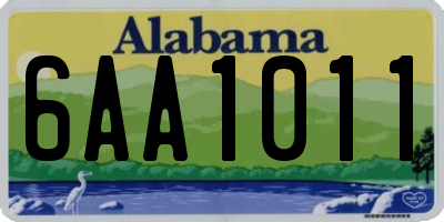 AL license plate 6AA1011