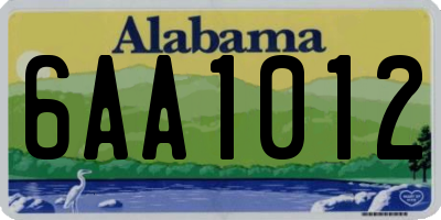 AL license plate 6AA1012