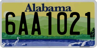 AL license plate 6AA1021