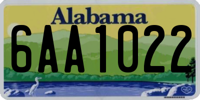 AL license plate 6AA1022