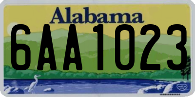AL license plate 6AA1023