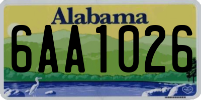 AL license plate 6AA1026