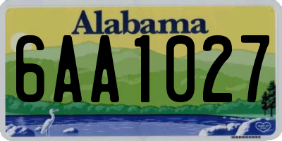 AL license plate 6AA1027