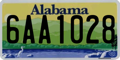 AL license plate 6AA1028