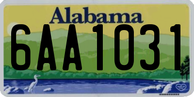 AL license plate 6AA1031