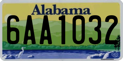 AL license plate 6AA1032