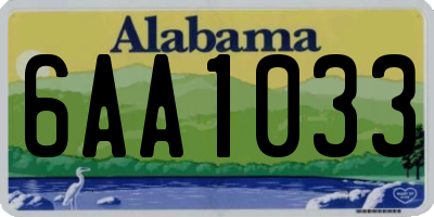 AL license plate 6AA1033
