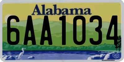 AL license plate 6AA1034