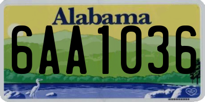 AL license plate 6AA1036