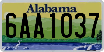 AL license plate 6AA1037