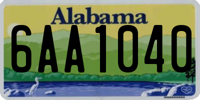 AL license plate 6AA1040