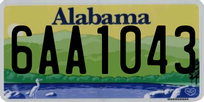 AL license plate 6AA1043