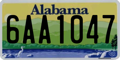 AL license plate 6AA1047
