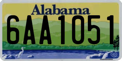 AL license plate 6AA1051