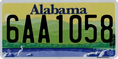 AL license plate 6AA1058