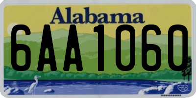 AL license plate 6AA1060