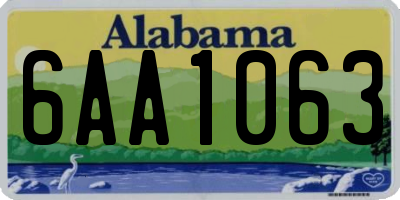 AL license plate 6AA1063