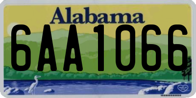 AL license plate 6AA1066