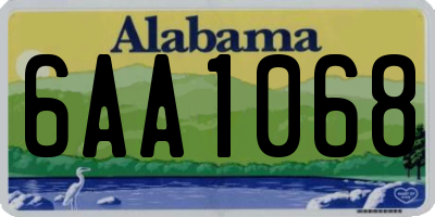 AL license plate 6AA1068