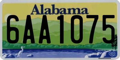 AL license plate 6AA1075
