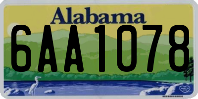 AL license plate 6AA1078
