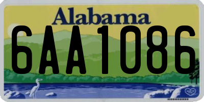 AL license plate 6AA1086