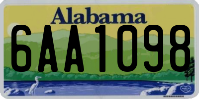 AL license plate 6AA1098
