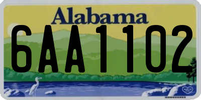 AL license plate 6AA1102