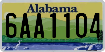 AL license plate 6AA1104